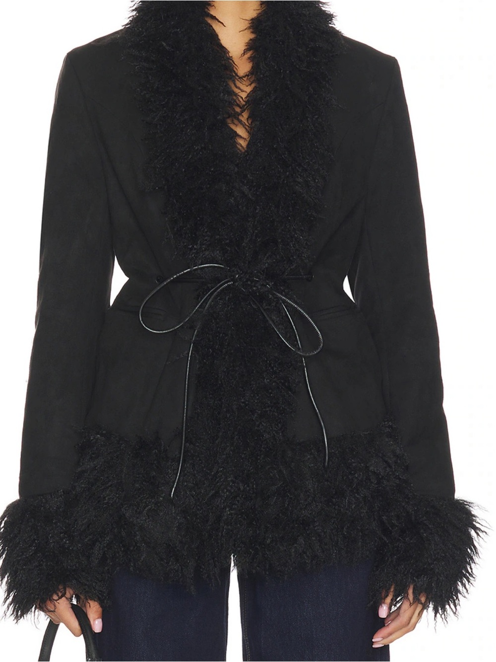 Tan Faux-Fur Trim Women's Jacket